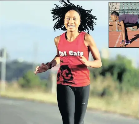  ??  ?? COPING MECHANISM: Zanele Hlatshwayo training in preparatio­n for running 18 races.