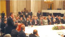  ?? (Knesset.gov.il) ?? PRESIDENT GEORGE H.W. Bush at the Madrid Peace Conference.