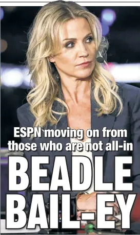  ?? Getty Images ?? CULTURE CHANGE: Michelle Beadle is among the favorites of former ESPN president John Skipper who have seen their role at the worldwide leader change, along with Jemele Hill and Michael Smith.