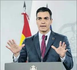  ?? ZIPI / EFE ?? Pedro Sánchez, ayer en la Moncloa tras la cumbre del G-20