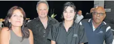  ?? Picture: BRIAN WITBOOI ?? OPENING NIGHT: Supporters , from left, Gretha Howe, Keith Verster, Letitia Howe and Rudman Sokiya chatted at the opening of the new premises for Toyota Forklift in Paterson Road this week