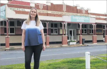 ??  ?? SOLDIER ON: The Commercial Hotel Rupanyup publican Debbie Ormrod plans to reopen tomorrow to 20 patrons at a time. The Ormrods kept the doors closed through COVID-19 but continued with renovation­s. Plans are to reopen with a fresh interior. Picture: DYLAN DE JONG