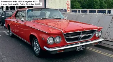  ??  ?? Remember this 1965 Chrysler 300? It was featured in CA in October 2019. ::::