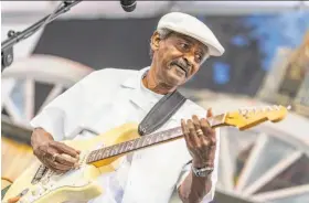  ?? Douglas Mason / Getty Images 2018 ?? Lil’ Buck Sinegal, who was in demand on albums by blues and zydeco greats, played big stages around the world and small clubs in southern Louisiana.