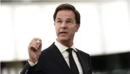  ?? FREDERICK FLORIN/AFP/GETTY IMAGES ?? Netherland­s Prime Minister Mark Rutte published an open letter saying “the silent majority” would no longer tolerate immigrants who “abuse our freedom.”