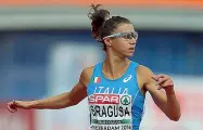  ??  ?? Irene Siragusa ai campionati italiani 2014 ha fatto doppietta nei 100 e 200 metri piani