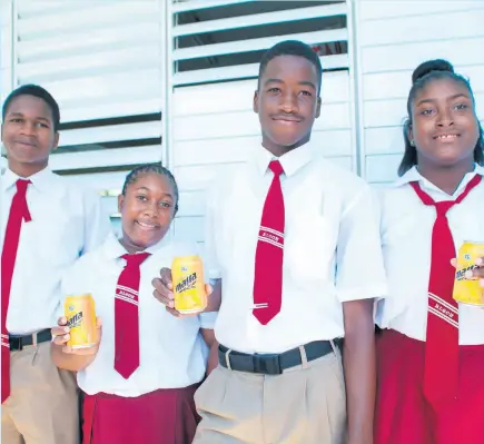  ??  ?? From left: Students of Randolph Lopez High School, Mario Richards, Alishka Fletcher, Sanjay Mccrae and Ashley Nelson, were all smiles.