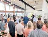  ?? PHOTO / SUPPLIED ?? Nga¯ti Kahungunu Iwi Inc chairman Bayden Barber speaking at the launch of the Nga¯ T¯ıpuna strategy and endowment fund at an event at Peak House.