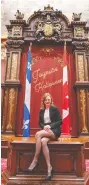  ?? CATHERINE DORION VIA FACEBOOK ?? Colleagues of Québec solidaire MNA Catherine Dorion filed a complaint over this photo posted to Facebook,
claiming she was not respecting the decorum of the National Assembly.