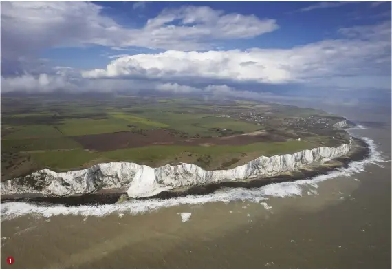  ??  ?? 1 1
On a clear day, the spectacula­r White Cliffs can be seen from France 2
A spitfire flies over the cliffs on Remembranc­e Day to honour the fallen