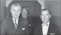  ?? CANADIAN PRESS PHOTO ?? Sen. Paul Yuzyk is seen with Prime Minister John Diefenbake­r in a copied photo.