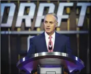  ?? Associated Press ?? CHANGES
MLB Commission­er Rob Manfred kicks off the first round of the 2021 MLB baseball draft on Sunday in Denver.