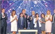  ?? REUTERS ?? Trump with running mate Mike Pence and family members at the conclusion of Republican National Convention on July 21.
