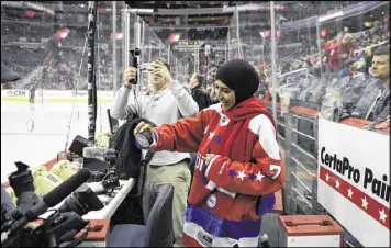  ??  ?? Fatima Al Ali’s visit as an ambassador for the NHL’s “Hockey Is For Everyone” campaign came in the midst of a fierce debate about U.S. immigratio­n policies.