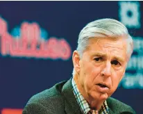  ?? MATT ROURKE/AP ?? Phillies president of baseball operations Dave Dombrowski is now under contract through 2027.