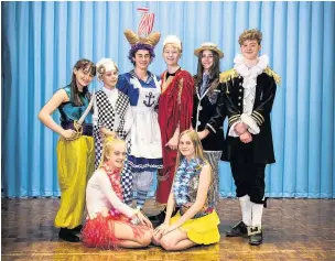  ?? Pic: KJL ?? Prestbury Youth Pantomime Associatio­n presents Sinbad and the Golden Monkey – Back row (from left): Isabella Harrison, Ethan Hadfield, Jacob Beresford, Sarah Walton-Smith and Ed Corcoran. Front Row (from left): Daisy Tighe and Rosie Rogan