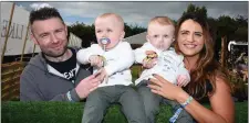  ??  ?? The youngest fans at the festival were ten month old twins Luke and Dylan Kelly with their parents Jamie and Maura.