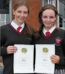  ??  ?? Wexford Garda Youth Awards: Nicole and Abigail Gillen.