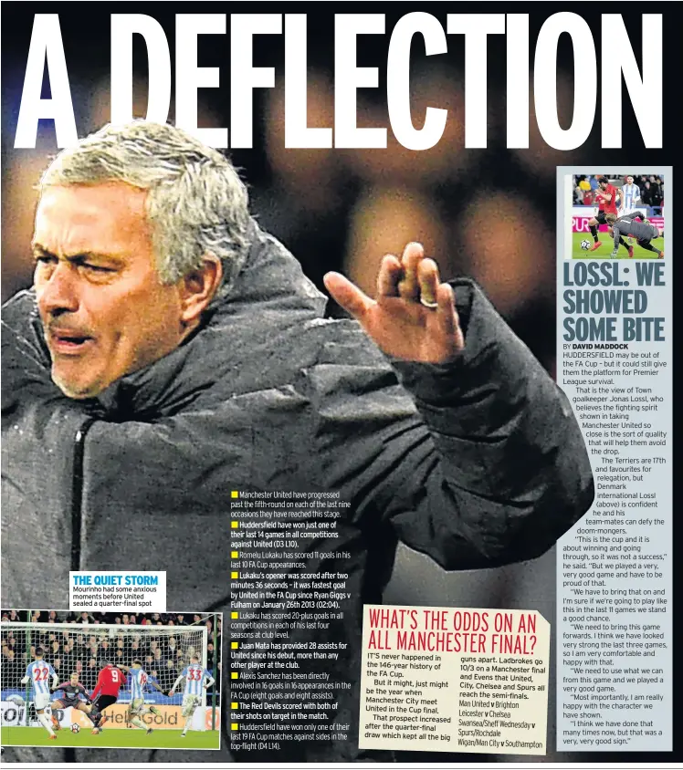  ??  ?? THE QUIET STORM Mourinho had some anxious moments before United sealed a quarter-final spot