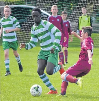  ??  ?? DDYFA competitiv­e action got under way last week and Celtic and Kirrie fought out a 2-2 draw in the U/14 DS Rennie League at Fairmuir Park.