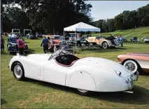  ?? STEVE SCHAEFER / SPECIAL TO THE AJC ?? A beautifull­y restored Jaguar is on display during the 2018 Atlanta Concours d’Elegance held at Chateau Elan in Braselton in September.