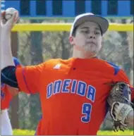  ??  ?? Oneida’s Casey Rich delivers a pitch to a Cazenovia batter.