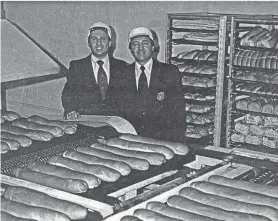  ?? PROVIDED BY JIM VITI ?? John DeIorio Jr., left, and Ben DeIorio, the second generation of owners, in their factory circa 1975.