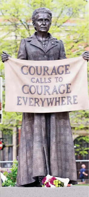  ??  ?? Activist: The statue of Dame Millicent Fawcett outside Parliament