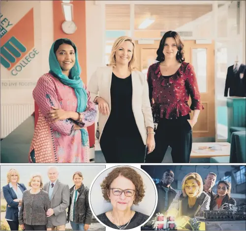  ?? PICTURES: PA WIRE ?? WOMEN ON SCREEN: Above, Sunetra Sarker as Kaneez, Jo Joyner as Mandy and Liz White as Emma in Channel 4’s Ackley Bridge; from left, cast members from Last Tango In Halifax, Sarah Lancashire, Anne Reid, Derek Jacobi and Nicola Walker; successful producer Ruth Pitt; the new female Doctor taking on the Tardis, Yorkshire’s Jodie Whittaker.