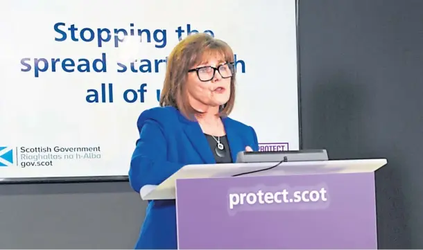  ?? Circulatio­n in Scotland. ?? COVID UPDATE: Health Secretary Jeane Freeman said there was no reason to believe that the P1 variant of the virus is in