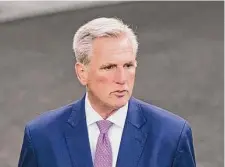  ?? ?? House Speaker Kevin McCarthy says he’s confident a deal with President Joe Biden can come together.