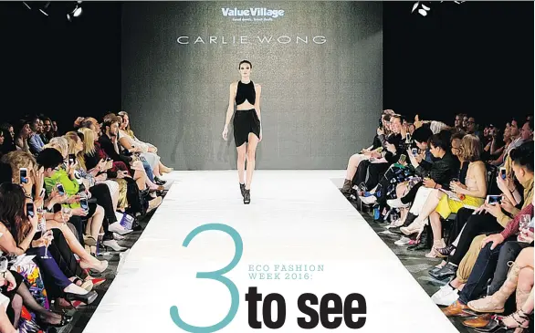  ?? PETER JENSEN ?? A model wears Carlie Wong on the runway of Eco Fashion Week in Vancouver.