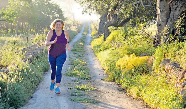  ??  ?? Blazing a trail: Bryony Gordon at the Bodycamp in Ibiza