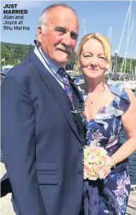  ??  ?? JUST MARRIED Alan and Joyce at Rhu Marina