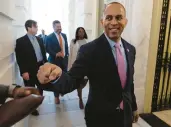  ?? CHIP SOMODEVILL­A/GETTY ?? Rep. Hakeem Jeffries of New York was elected Wednesday as the new House Democratic leader.