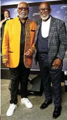  ?? Pictures by Masi Losi ?? John Kani and Sipho ‘Hotstix’ Mabuse at the SA Style Awards winners dinner at the Zebra Square Collective Car Gallery. Motshidisi Mohono, right, was also there.