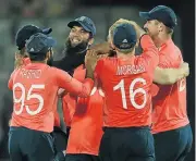  ?? Picture: GETTY IMAGES ?? THE RED ARMY MARCHES ON: The England team celebrates winning the World Twenty20 Group 1 match against Sri Lanka at the Feroz Shah Kotla Ground yesterday