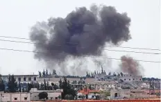  ?? AFP ?? Smoke billows from the town of Al Habit on the edges of Idlib province, after air strikes by the regime yesterday.