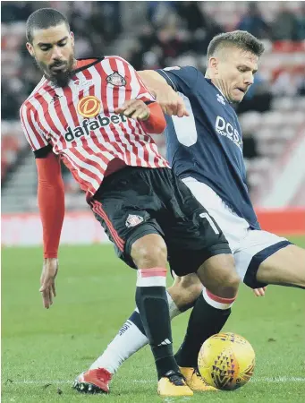  ??  ?? Lewis Grabban is Sunderland’s 11-goal top scorer this season, on loan from Bournemout­h.