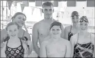  ?? Submitted photo ?? VC Sharks State Qualifiers. Back row l-r: Tricia Pfennig, Damian Modlin, Sophie Gilberson. Front row l-r: Cambri Pfenniq, Lincoln Berg, Cambrie Westerman.