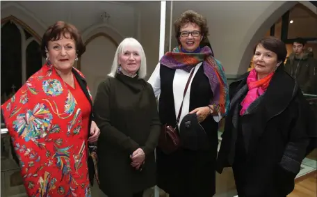  ??  ?? Mary McDonnell, Celine Stevenson, Liz Pickett and Patricia Karallas at the Highlanes supper Tours considerin­g themes of Drogheda and Women Artists delivered respective­ly by Brendan Matthews and Dr Roisin Kennedy, followed by supper in Relish Cafe with...
