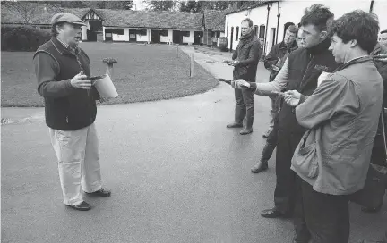  ??  ?? “What you’d call Triolo and Simonsig, I don’t know, but it was two boys that fell in love,” says Nicky Henderson, left, of Seven Barrows Stables.