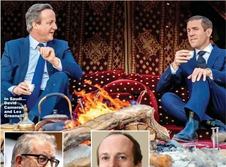  ??  ?? In Saudi... David Cameron and Lex Greensill