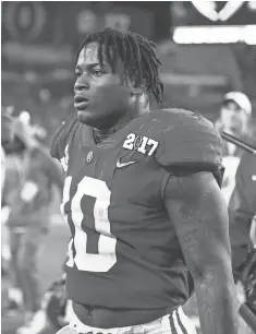  ?? MARK J. REBILAS, USA TODAY SPORTS ?? Reuben Foster was a key player on the defense that helped Alabama reach the College Football Playoff final last season.