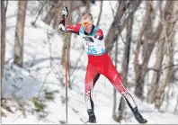  ?? AP PHOTO/NG HAN GUAN ?? Mark Arendz of Canada competes in the biathlon standing men’s 7.5-kilometre event at the Alpensia Biathlon Centre during the 2018 Winter Paralympic­s in PyeongChan­g, South Korea, on Saturday.