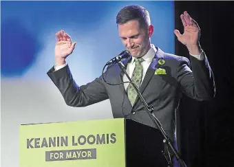  ?? JOHN RENNISON THE HAMILTON SPECTATOR FILE PHOTO ?? Hamilton mayoral runner-up Keanin Loomis assumes his post as vice-president of member services for the provincial organizati­on on Wednesday.