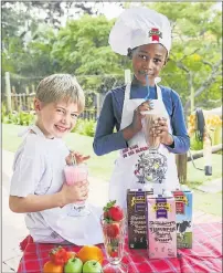  ?? Picture: www.impactphot­ography.co.za ?? LITTLE CHEFS: Dylan Erlank, left, and Prince Mzinzi, both 5, will be vying to create the most delicious smoothies to win the Best Smoothie Prize to be judged onstage daily at the Eastern Cape's biggest family expo in October