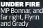  ?? ?? UNDER FIRE MP Bonnar, and far right, Flynn and Grady