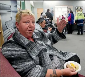  ?? PHOTO: FAIRFAX ?? Chrissy Leggott at the meeting for Kokiri Cres residents at Wesley Community Centre.