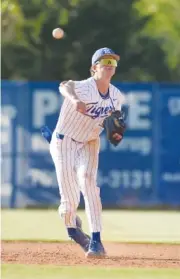  ?? STAFF PHOTO BY MATT HAMILTON ?? Sebastian Haggard takes a 7-0 record and sub-1 ERA into Tuesday's GHSA Class AAA opening-round series against Gilmer.